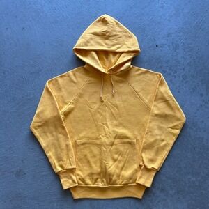 Vintage 70s Healthknit Blank Sweatshirt Size Small Yellow Hoodie USA Made